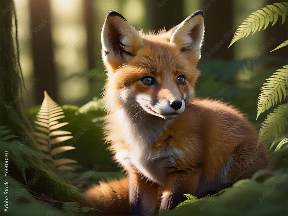 Fototapeta premium Fox Close-Up: Intense Gaze of a Cunning Predator - Wildlife Portrait for Design Projects