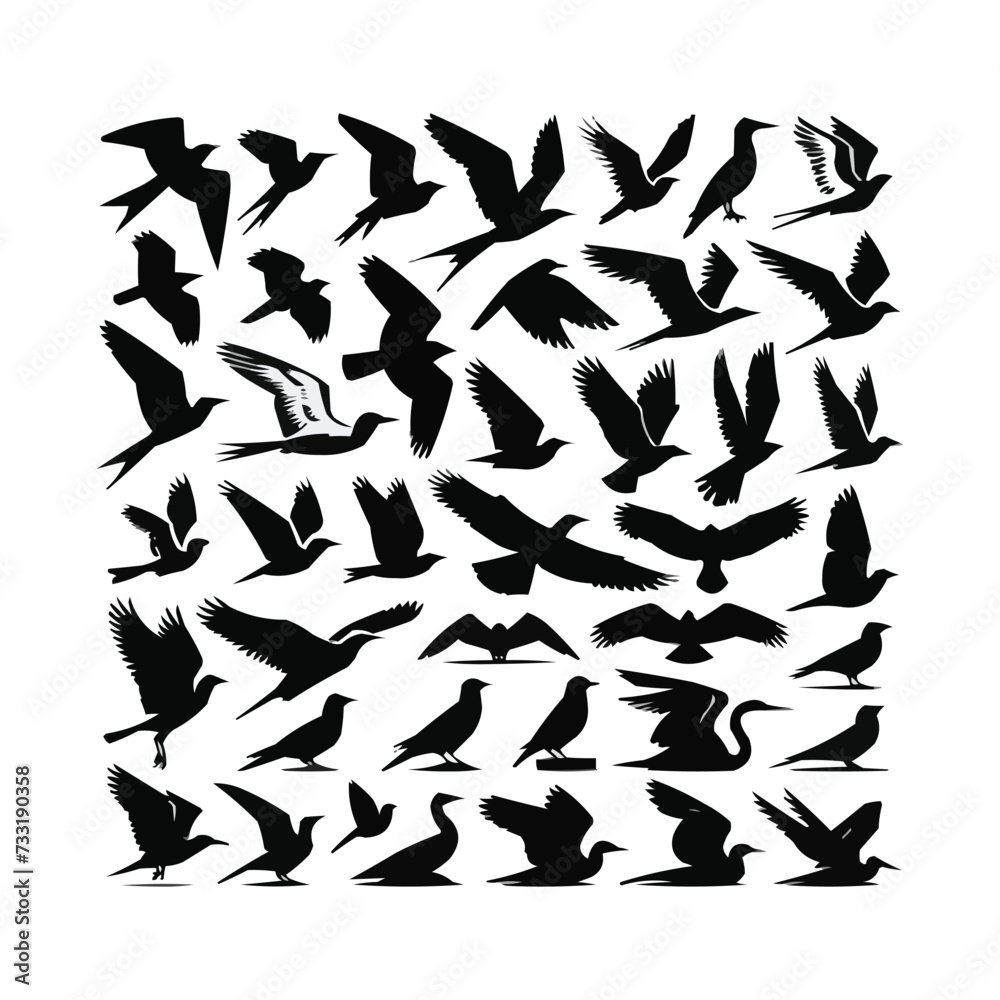 silhouettes Vector collection white background silhouettes Vector collection white background