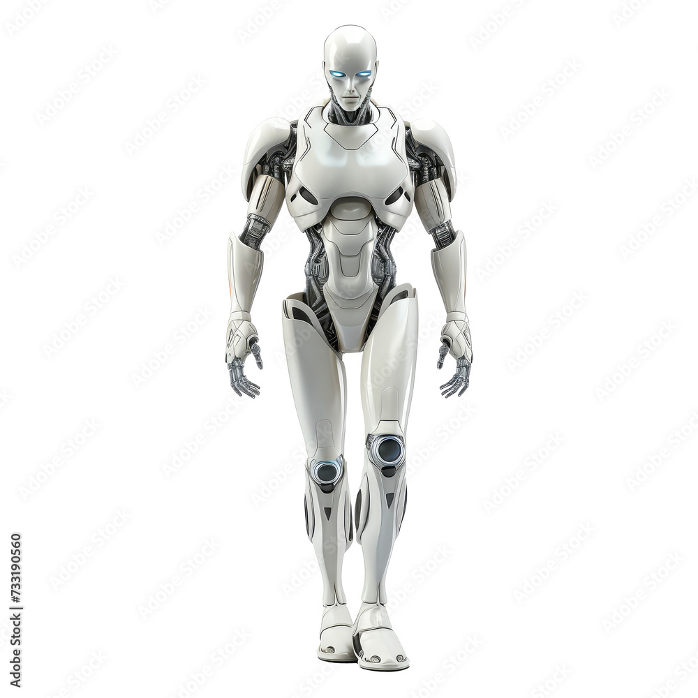 robot android isolated on white