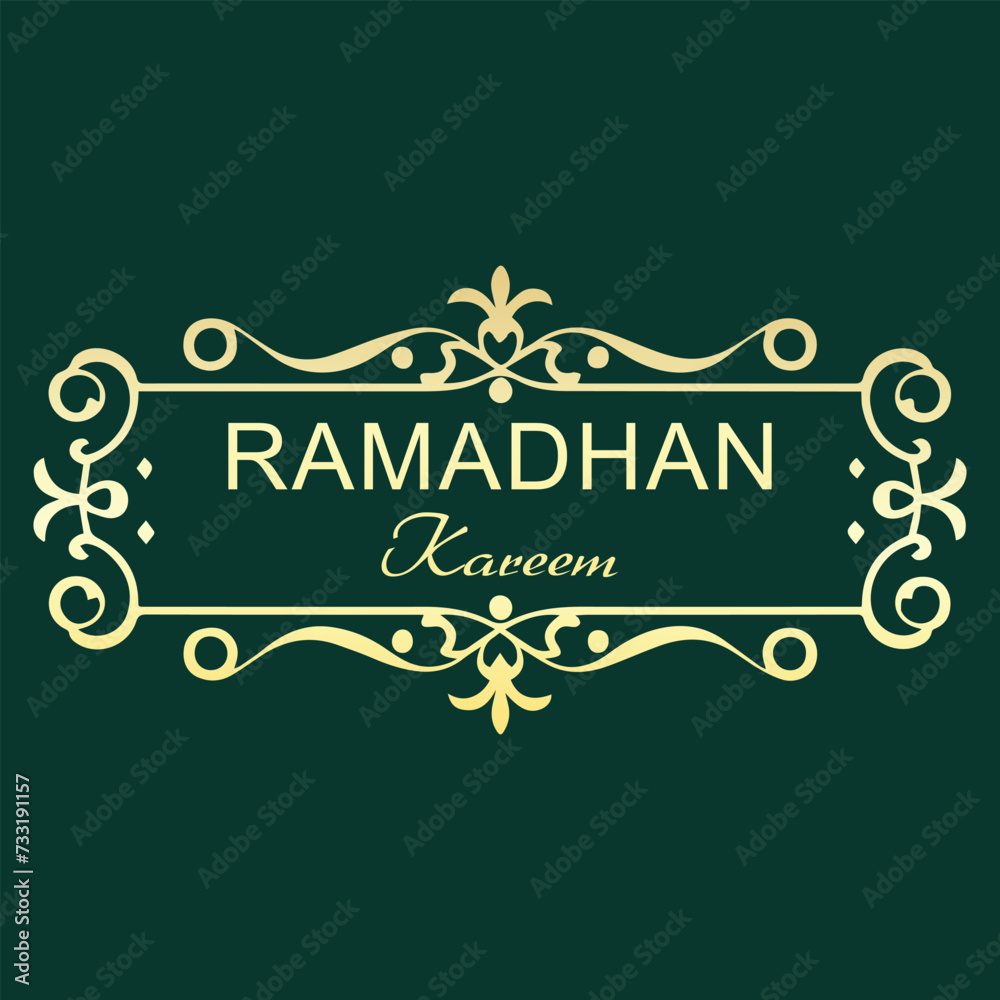 Vector Ramadhan Kareem text  frame and invitation card collection