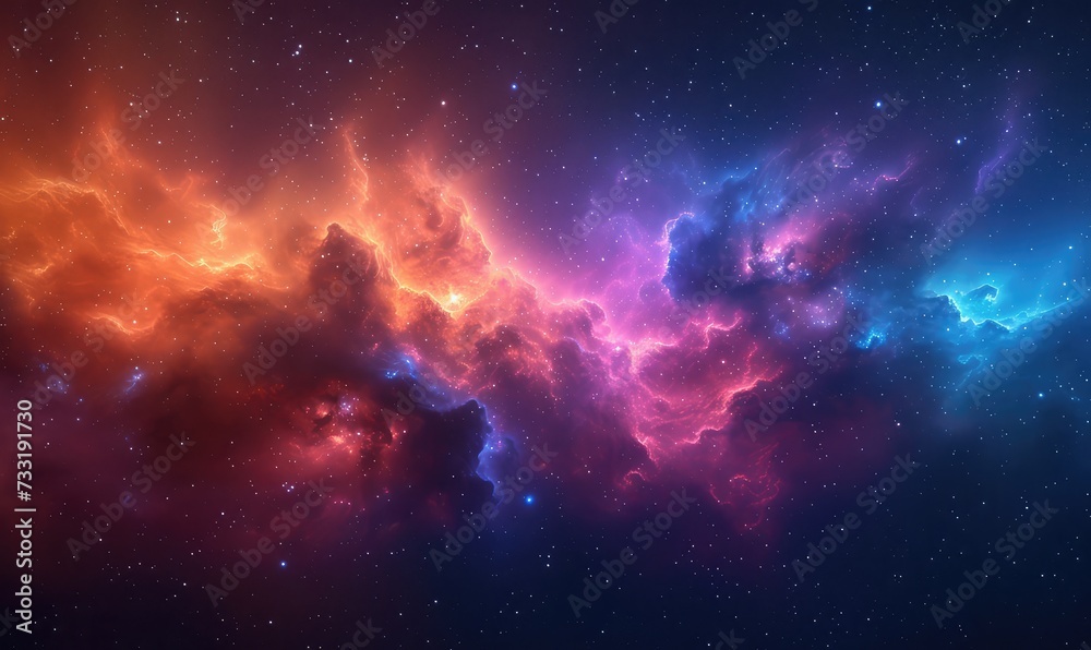 Fototapeta premium Colorful space galaxy cloud nebula. Stary night cosmos. Universe science astronomy. Supernova background wallpaper