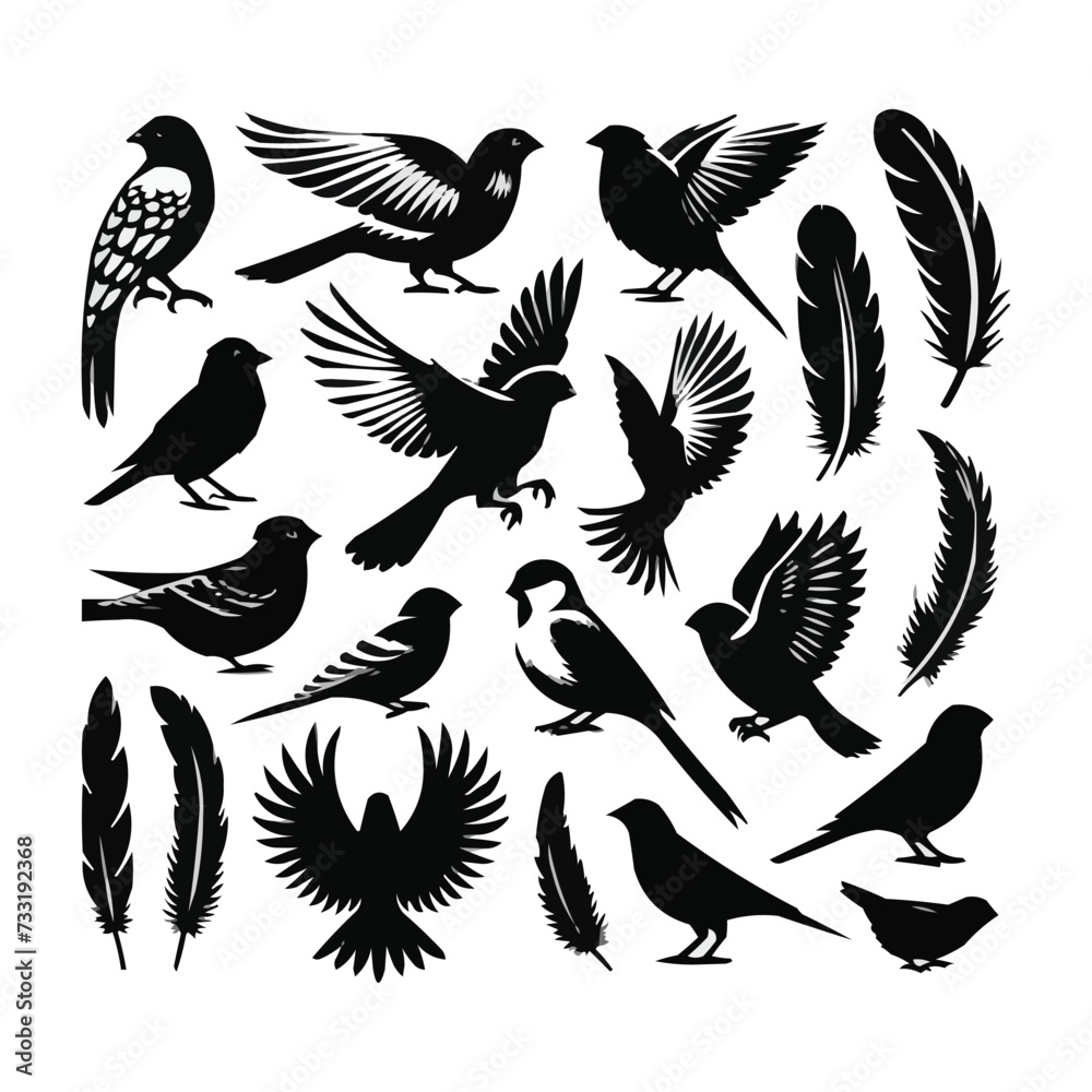 silhouettes Vector collection white background silhouettes Vector collection white background