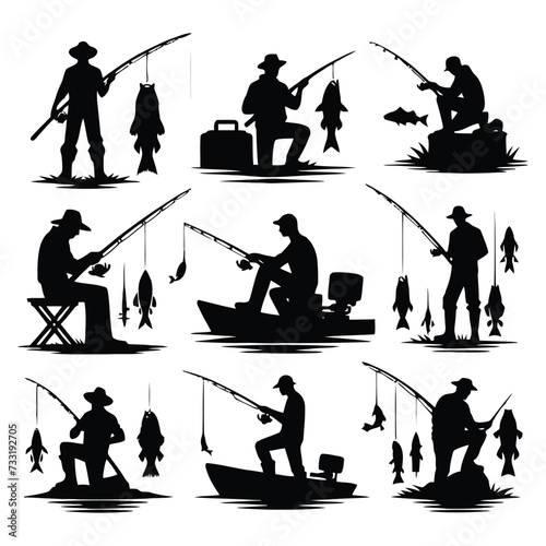silhouettes Vector collection white background