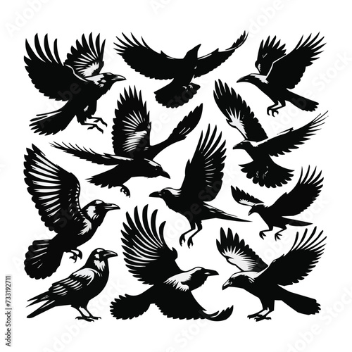 silhouettes Vector collection white background