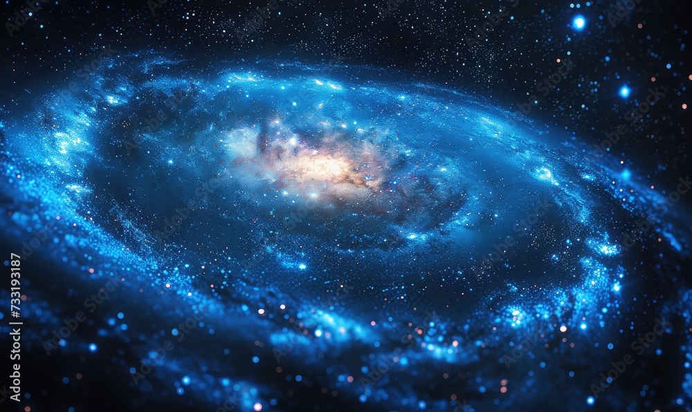 andromeda galaxy stars moody blue lighting