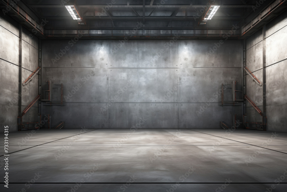 Modern interior with metal wall and steel structure with empty space for industry background. Modern interior with metal wall and steel structure with empty space for industry background.