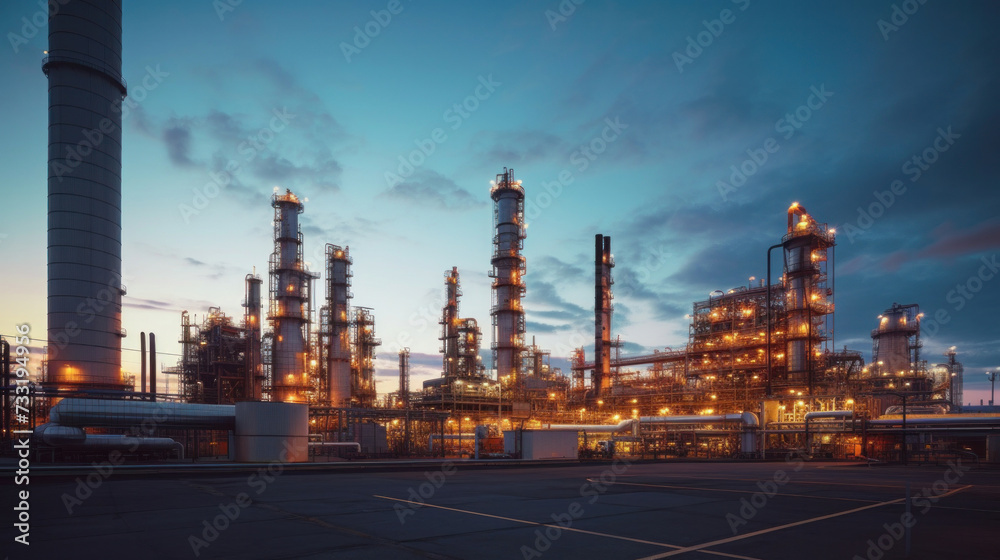Fototapeta premium Modern oil refinery industrial plant.