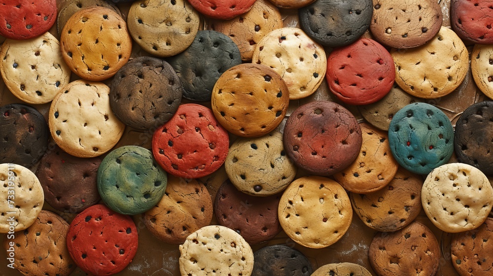 Obraz premium Round biscuits. Generative AI