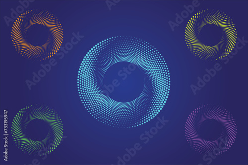 circle halftone spiral background dots abstract