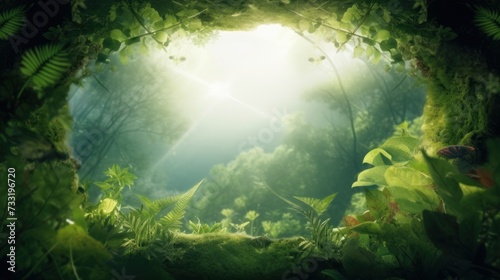 Rainforest background with copyspace.