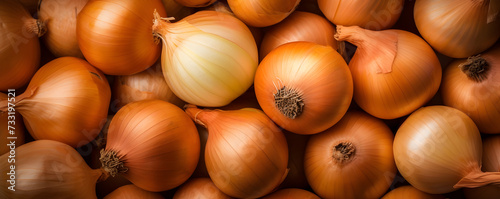 Food background - onion background, top view