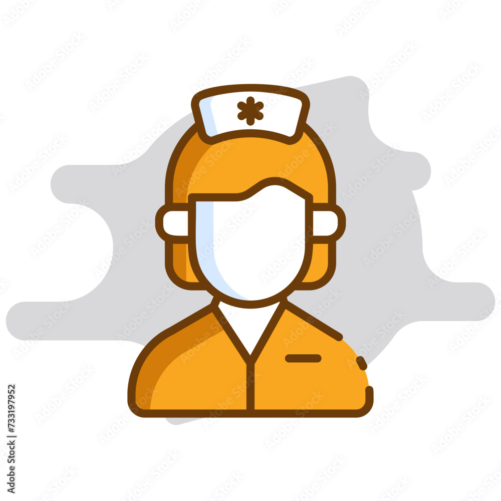 yellow and wight outline color icon doctor office background icon nurse
