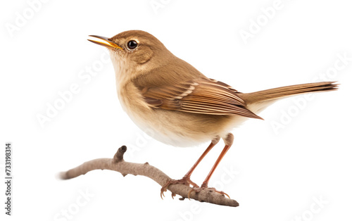 Melodic Nightingale Isolated on Transparent Background PNG.