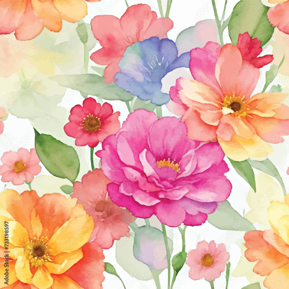 Watercolor flower seamless pattern Watercolor flower seamless pattern