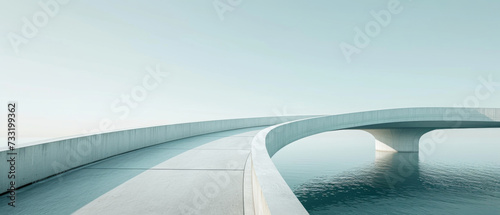 Curved shaped architecture bridge.