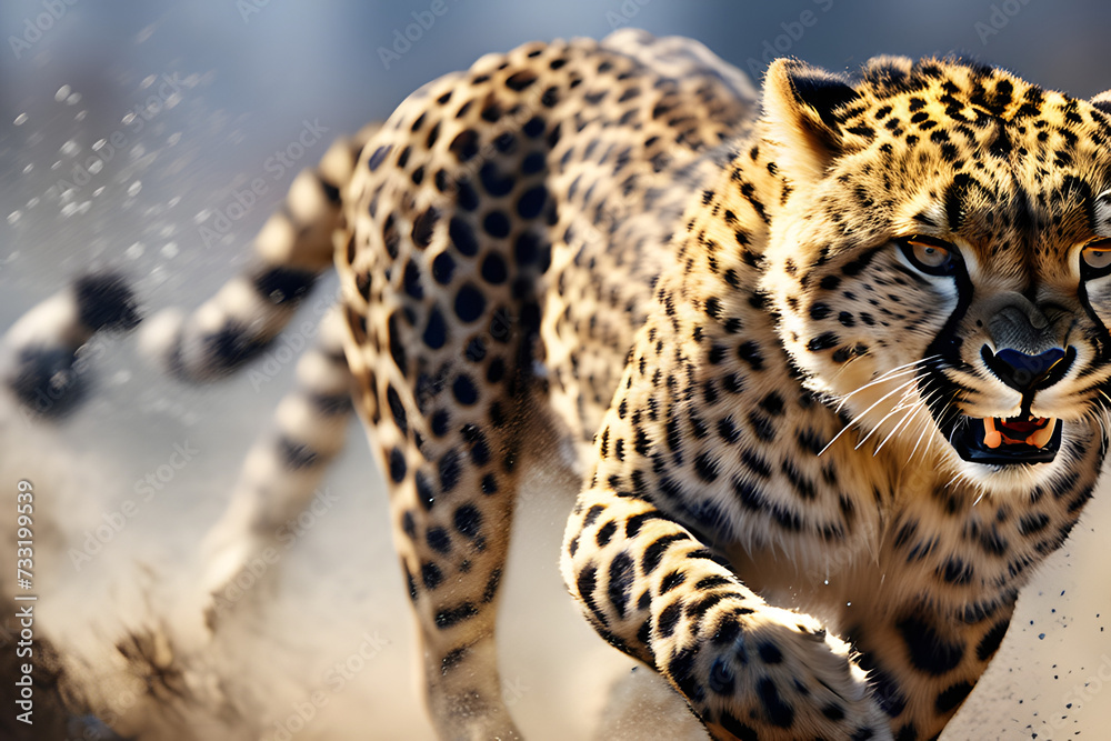 leopard chasing its prey leopard chasing its prey