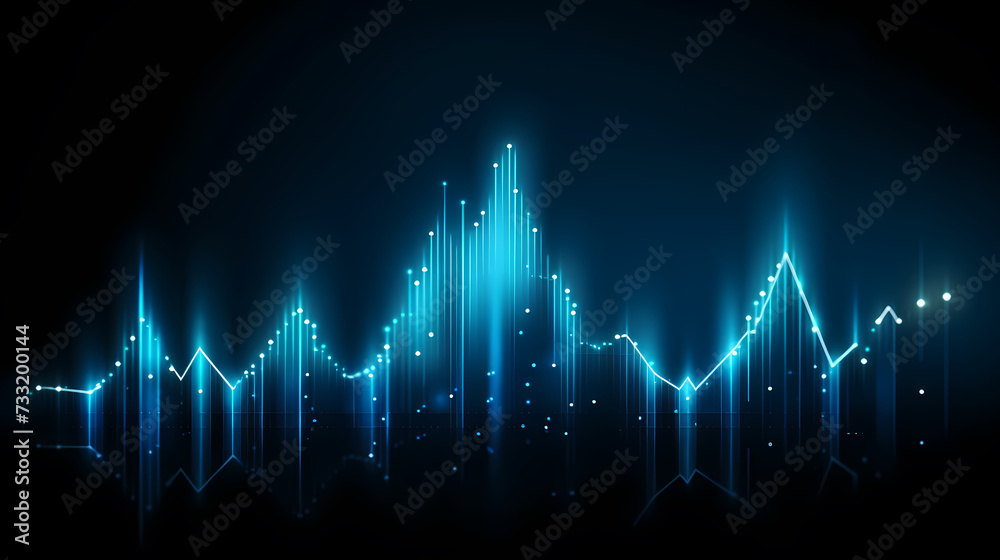 Stock market chart line concept, business chart on stock market background