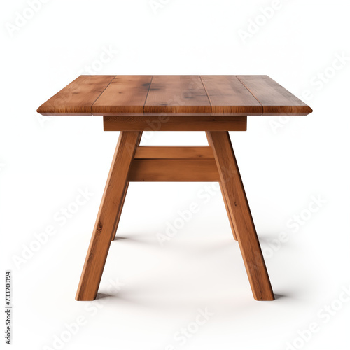 wooden table isolated on white