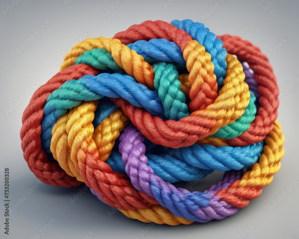 Vibrant Rope Ball Illustration: Colorful Wild Twist for Creative Design