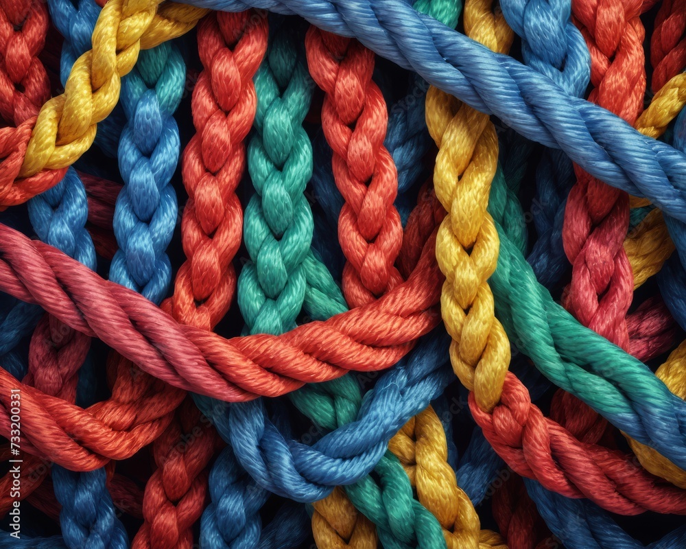 Vibrant Rope Background Illustration: Colorful Wild Rope Design