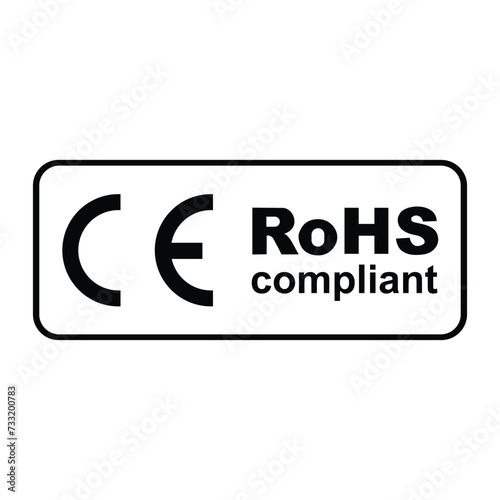 CE RoHS compliant sign, vector illustration photo