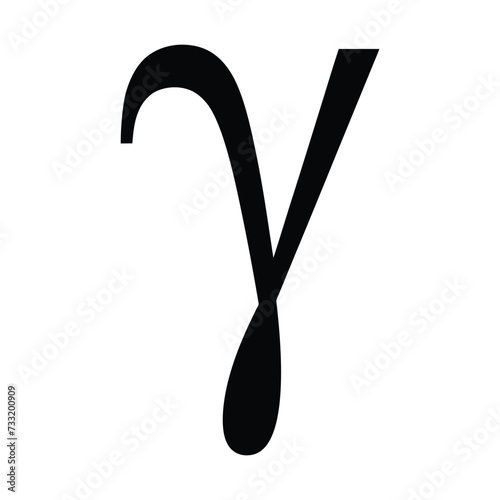 Gamma Greek letter icon , Gamma symbol - black vector illustration photo