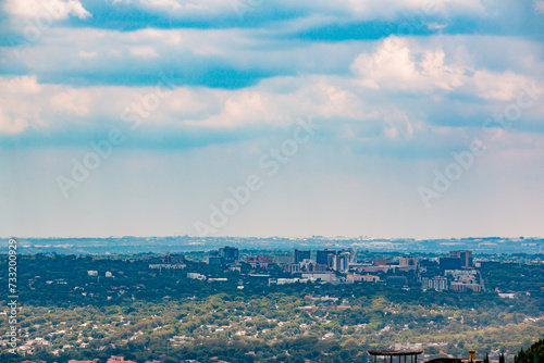 Skyscrapers of Rosebank JHB Gauteng South Africa - Cityscape with big sky & clouds above