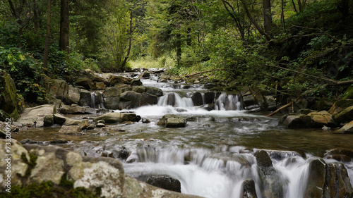 Fototapeta Naklejka Na Ścianę i Meble -  September in Pieniny, cascades on the mountain river