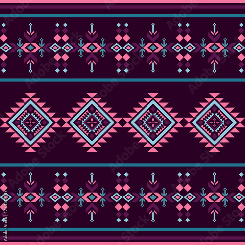 Navajo southwest geometric seamless pattern fabric colorful design for textile printing