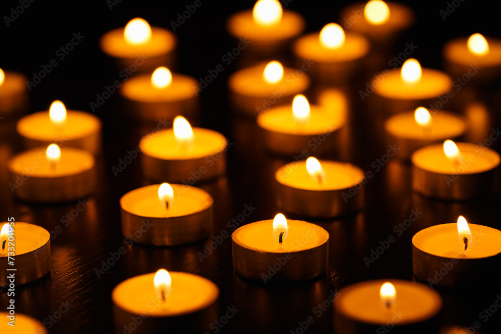 Many burning candles