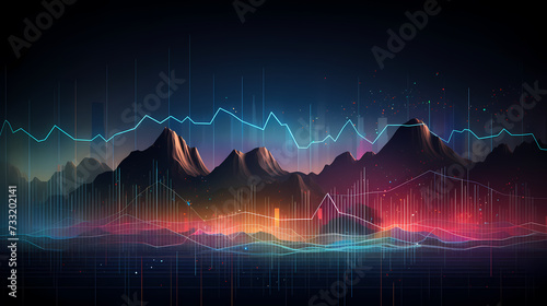Stock market information technology concept illustration, illustration that can be used to analyze financial statements
