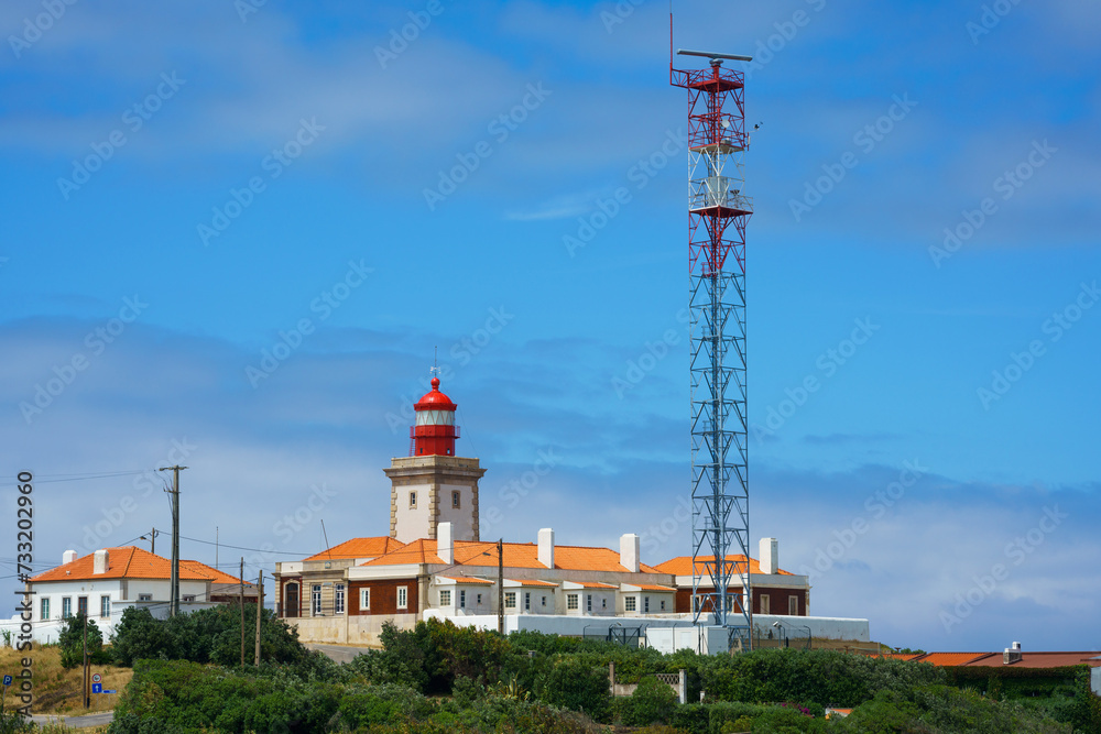 Red Lighthouse At Cape Cabo Da Roca, Portugal