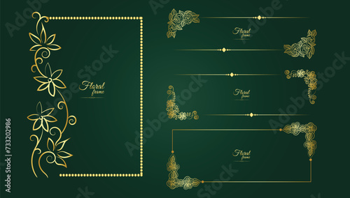 Flower Decorative Gold Frames And Borders Floral frame
