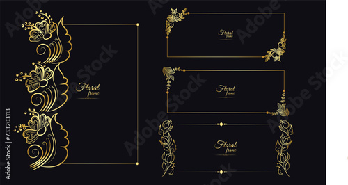 Flower Decorative Gold Frames And Borders Floral frame
