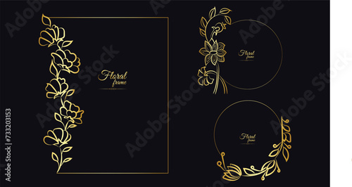 Flower Decorative Gold Frames And Borders Floral frame 