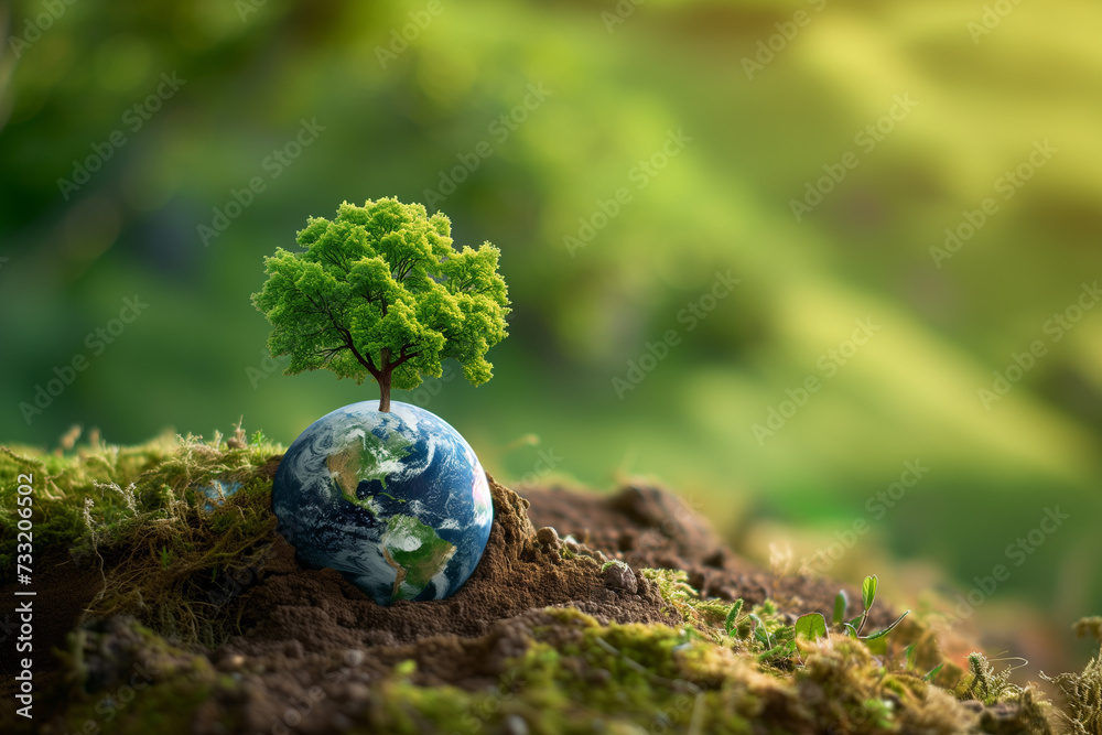 World environment and Earth Day concept with globe and eco friendly enviroment. World environment and Earth Day concept with globe and eco friendly enviroment.