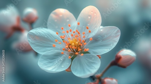 Blisko zdjęcie kwiatka z kroplami wody