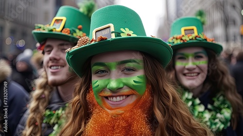 St. Patrick's Day Celebration: People, Beer, Hats, and Irish Spirit 