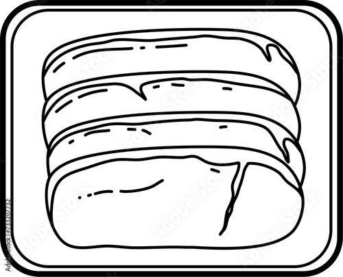 Prosciutto Outline Illustration Vector