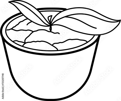 Pesto Sauce Outline Illustration Vector