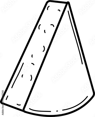 Parmesan Cheese Outline Illustration Vector