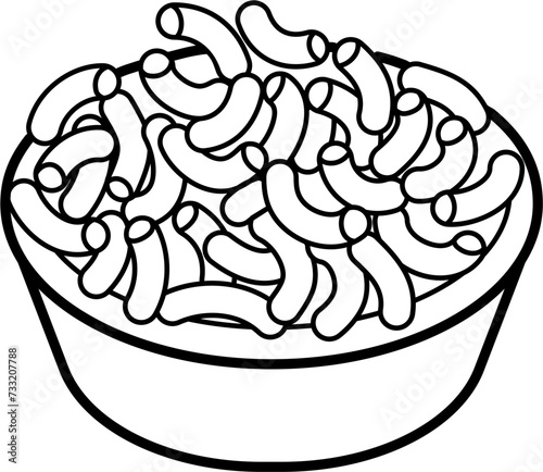 Macaroni Outline Illustration Vector