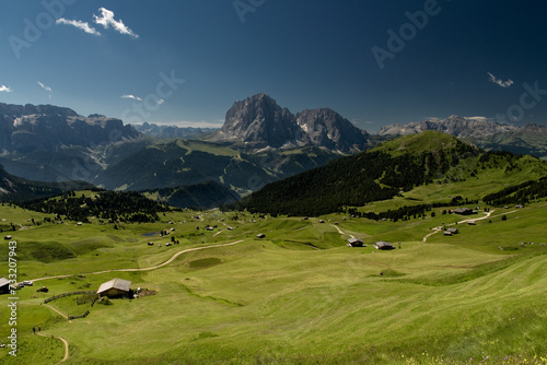 VIsta del maestoso e imponente Sassolungo dal Seceda, Val Gardena, Dolomiti photo