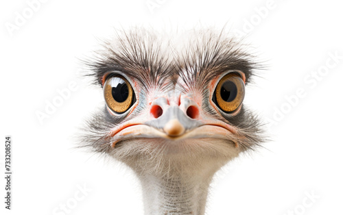 Ostrich Exploration Isolated on Transparent Background PNG.