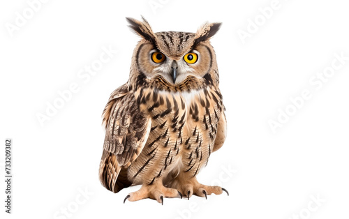 Nocturnal Owl Isolated on Transparent Background PNG. © Jack