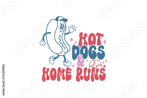 Retro Baseball SVG Design, Hot Dogs and Home Runs 