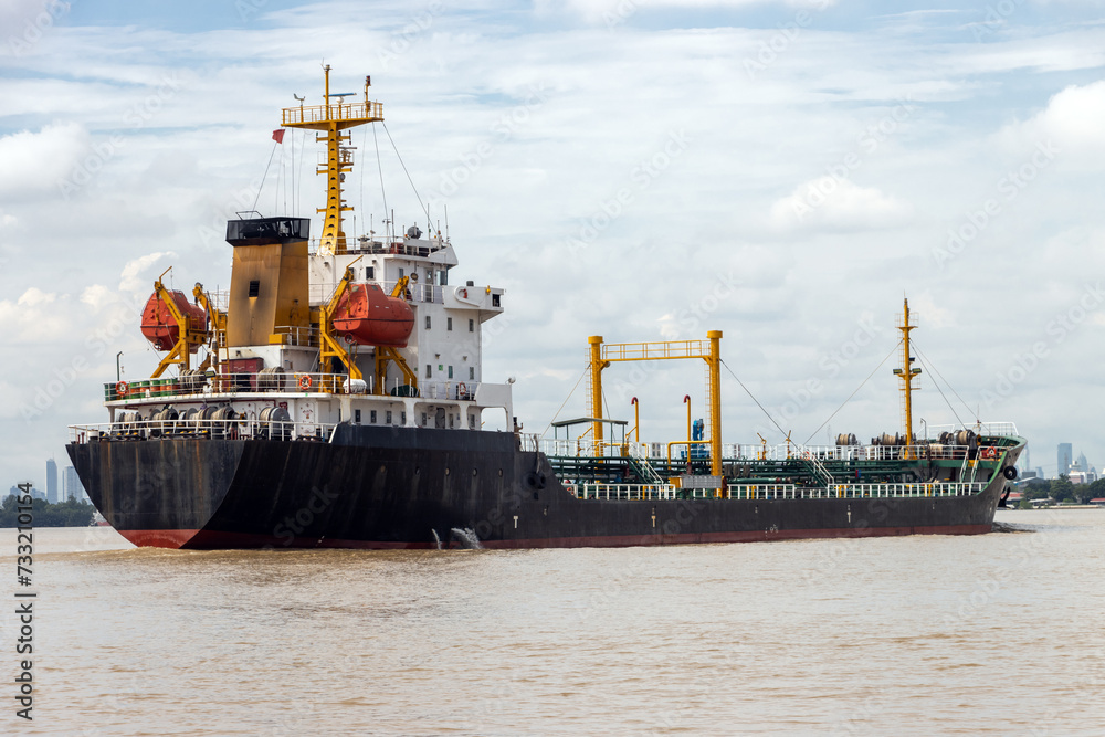 The Chemical Tanker in the mouth of the Chao Phraya river, Thailand