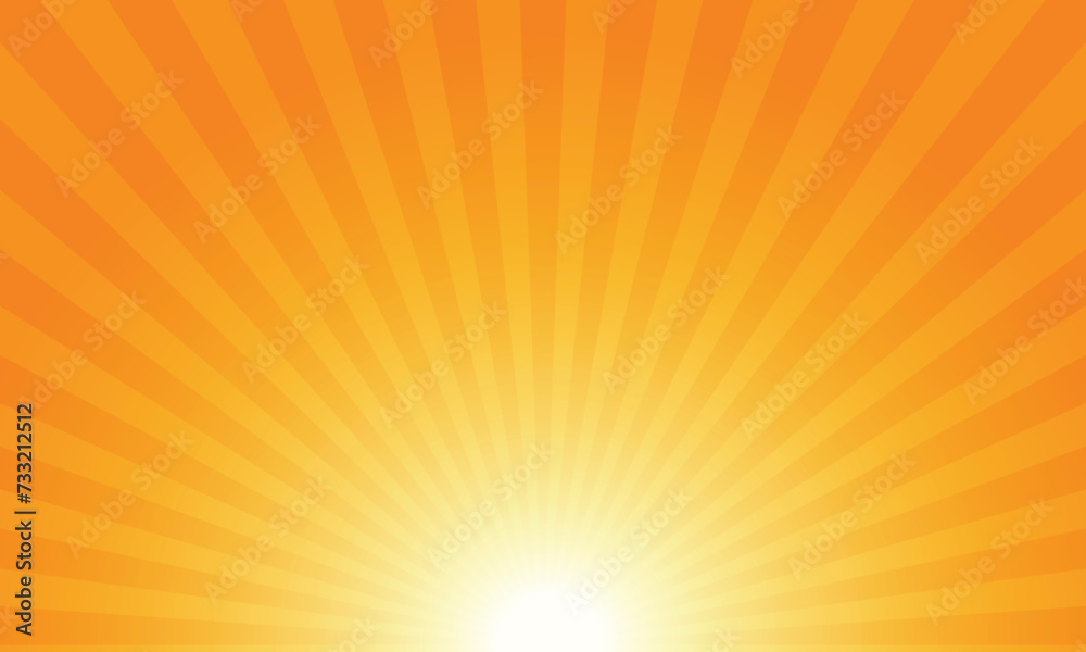 Obraz premium orange sunburst background. summer radial rays background pattern