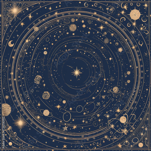 universe, stars night sky as background on a seamless tile, ai generated