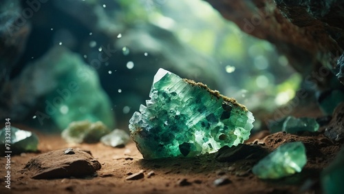 Naturally occurring Green Fluorite Crystal
